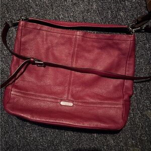 Chic Red Leather Tote COACH